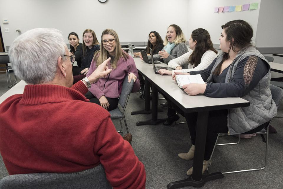 Students in classroom with adjunct instructor